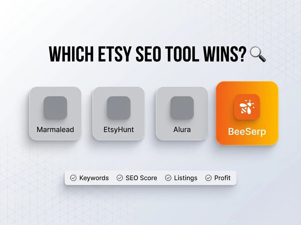 Marmalead vs EtsyHunt vs Alura vs BeeSerp: Which Etsy SEO Tool Is Actually Worth Paying For